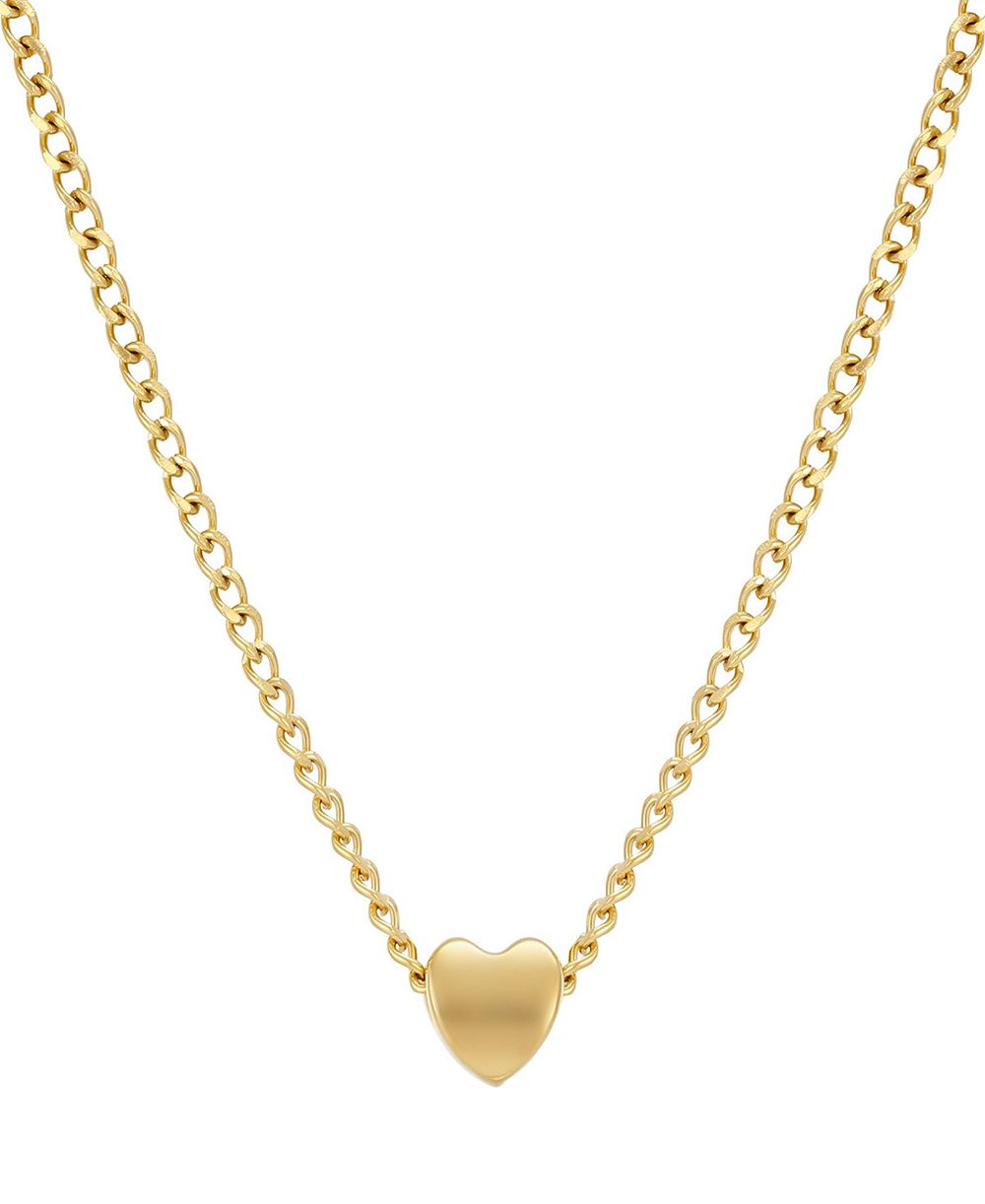 Ожерелье ADORNIA Gold Sliding Heart Curb Chain, Tarnish Resistant