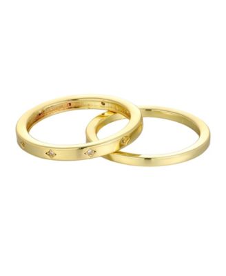 Кольцо ADORNIA Gold Cubic Zirconia Star Eternity и plain band set