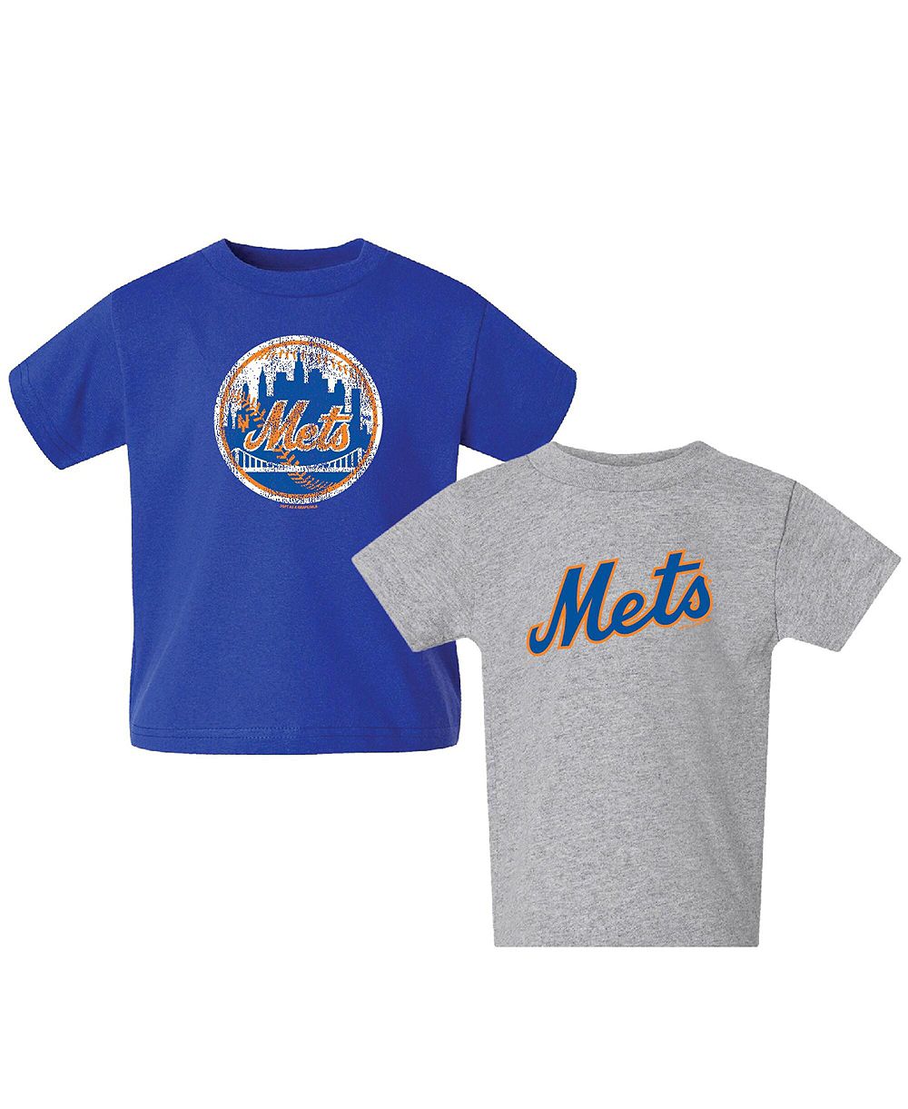 Soft As A Grape Детская футболка New York Mets, Royal/Heather Gray