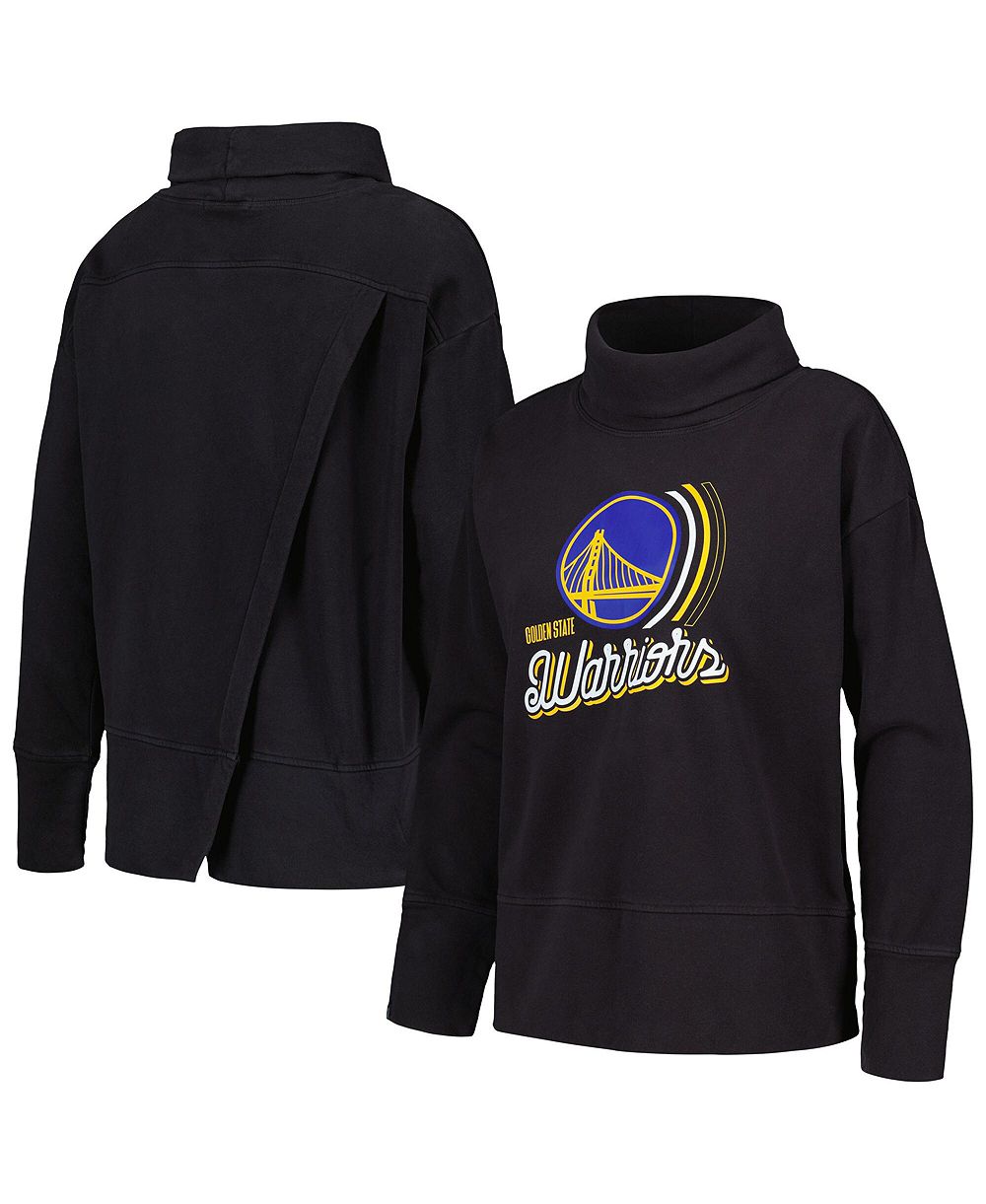 LevelWear Women's Black Golden State Warriors Sunset Pullover Sweatshirt