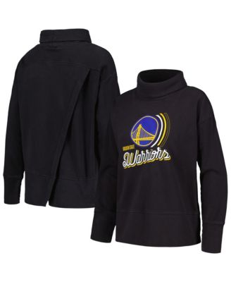 LevelWear Women's Black Golden State Warriors Sunset Pullover Sweatshirt