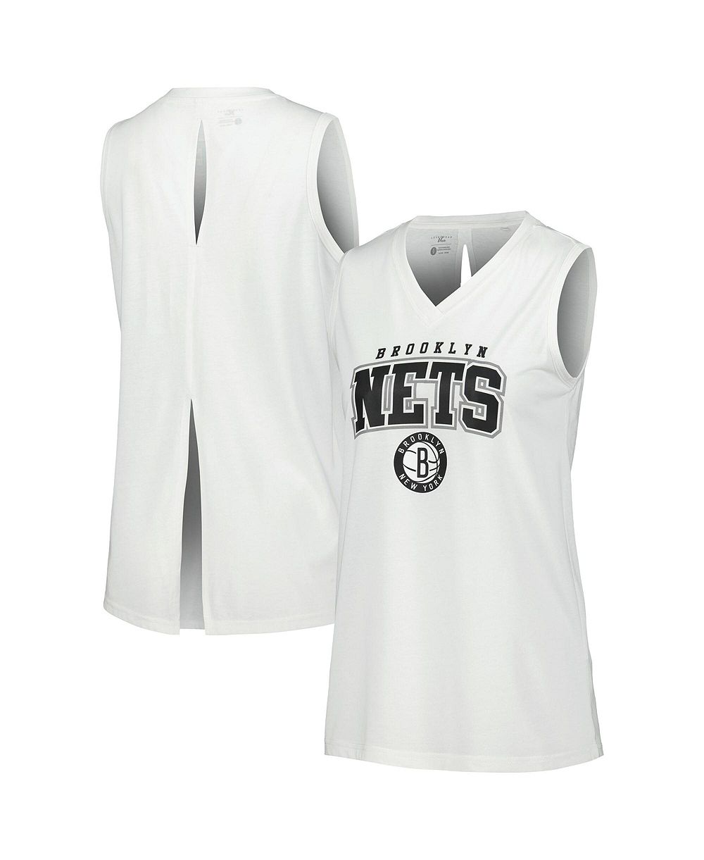 Женский топ майка LevelWear Brooklyn Nets Paisley Peekaboo, белый