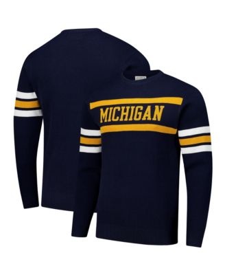 Мужской и женский винтажный свитер Uscape Apparel Navy Michigan Wolverines Renew Knit Pullover