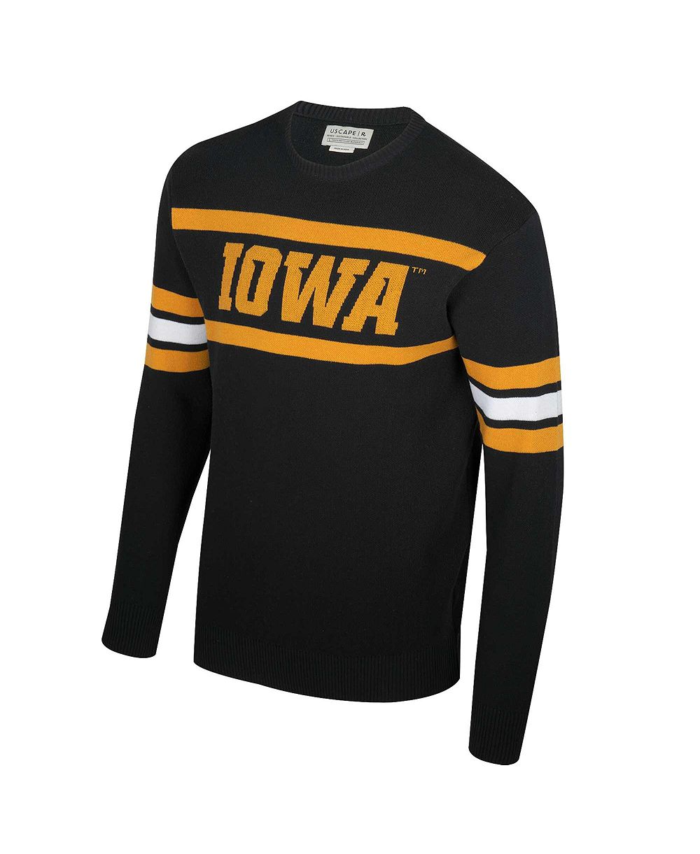 Мужской и женский винтажный свитер-пуловер Uscape Apparel Iowa Hawkeyes Renew Knit Black