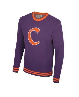 Uscape Apparel Свитер Uscape Apparel Men's and Women's Purple Clemson Tigers Renew Knit Vintage Pullover