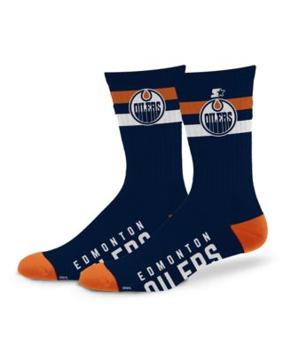 Starter Men's and Women's Edmonton Oilers Team Color Two-Stripe Crew Socks