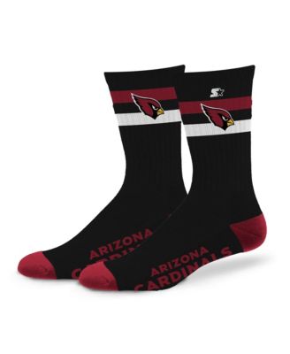 Мужские и женские носки Starter Arizona Cardinals Team Color Two-Stripe Crew