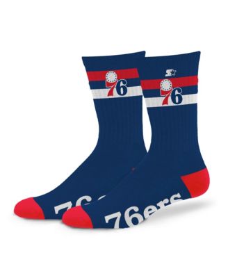 Starter Men's and Women's Philadelphia 76ers Team Color Two-Stripe Crew Socks