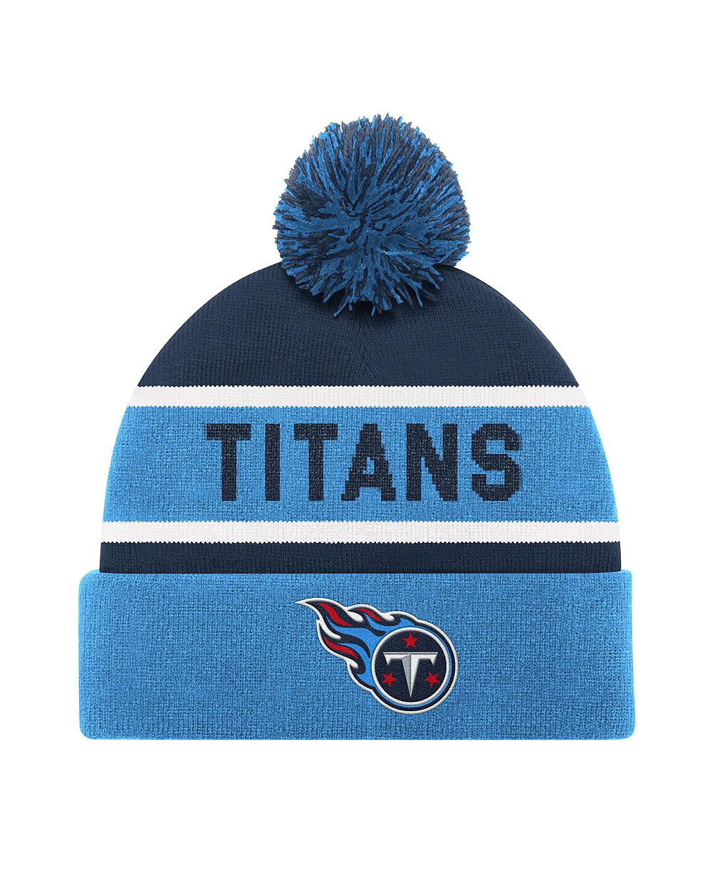 Вязаная шапка Starter с помпоном для мужчин и женщин, светло-голубая, Tennessee Titans