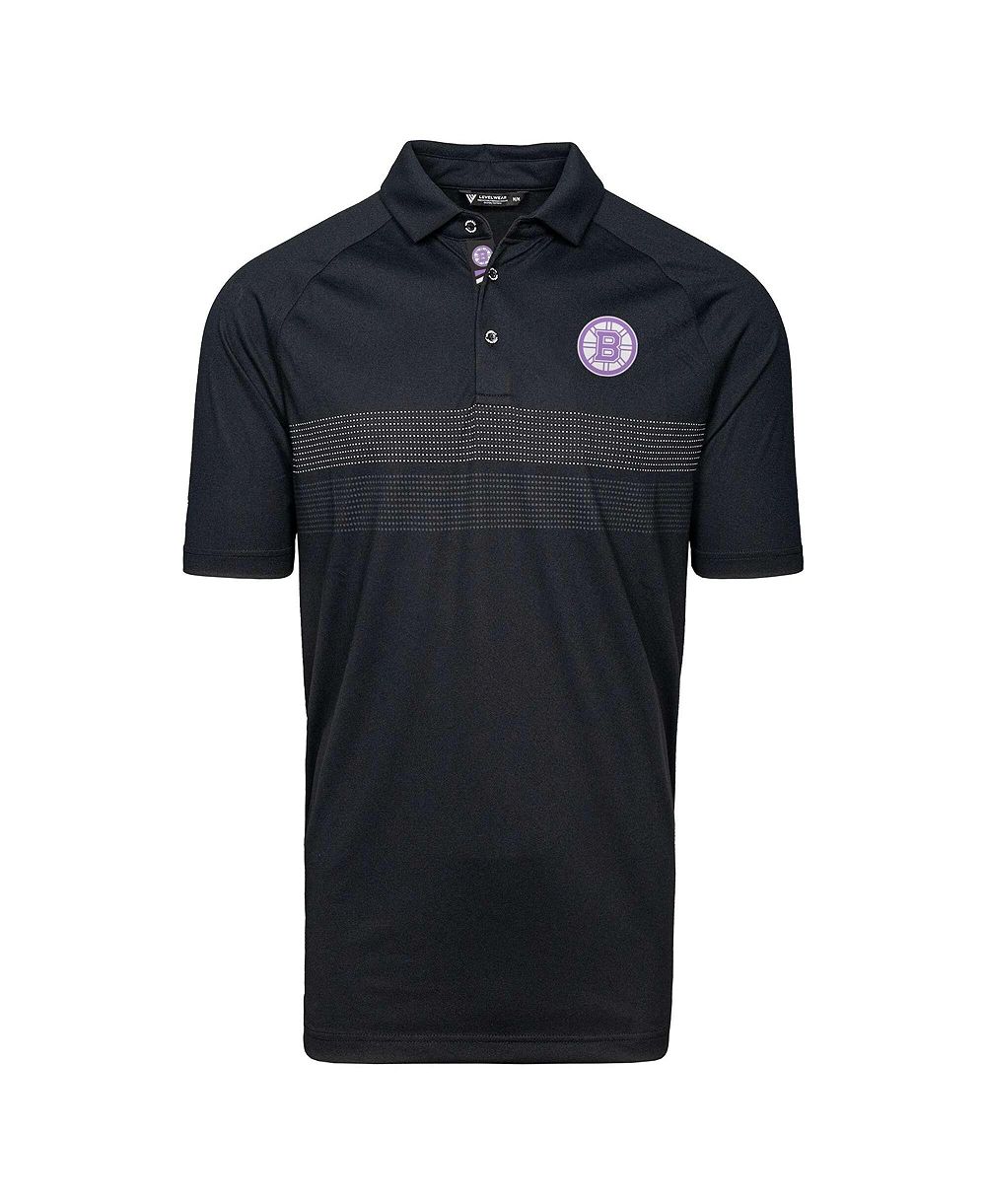 Поло LevelWear Men's Black Boston Bruins Hockey Fights Cancer Draft Day Mason
