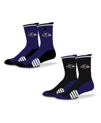 Starter Мужские и Женские носки Breakaway Crew, 2 шт, Baltimore Ravens Purple/Black