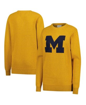 Свитер Uscape Apparel Men's and Women's Maize Michigan Wolverines Renew Knit Vintage Houndstooth