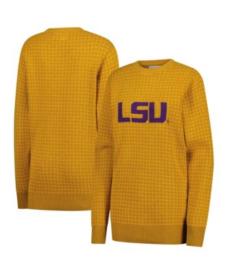 Свитер Uscape Apparel Men's and Women's Gold LSU Tigers Renew Knit Vintage Houndstooth