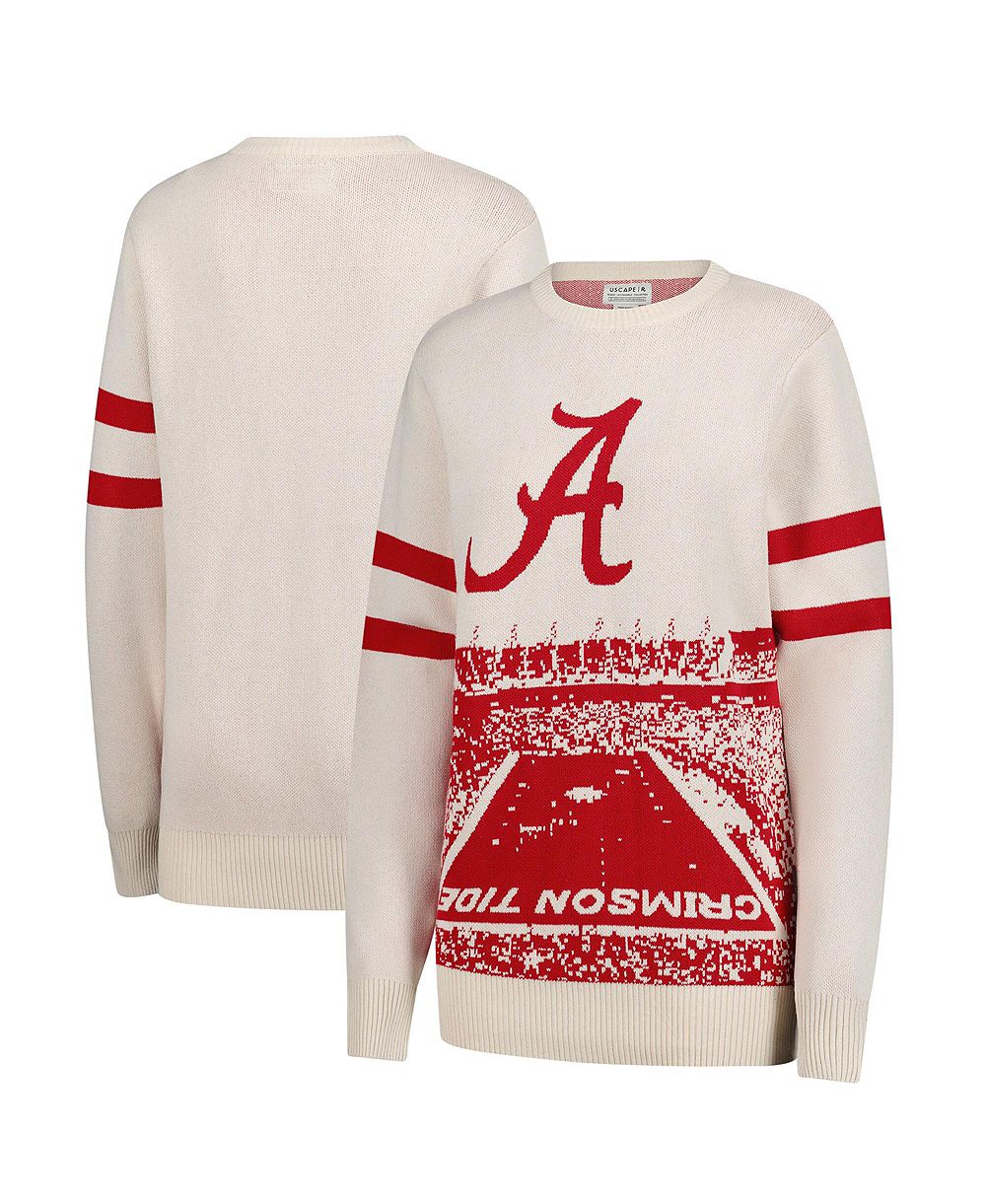 Свитер Uscape Apparel Alabama Crimson Tide Renew Knit Stadium, кремовый, для мужчин и женщин