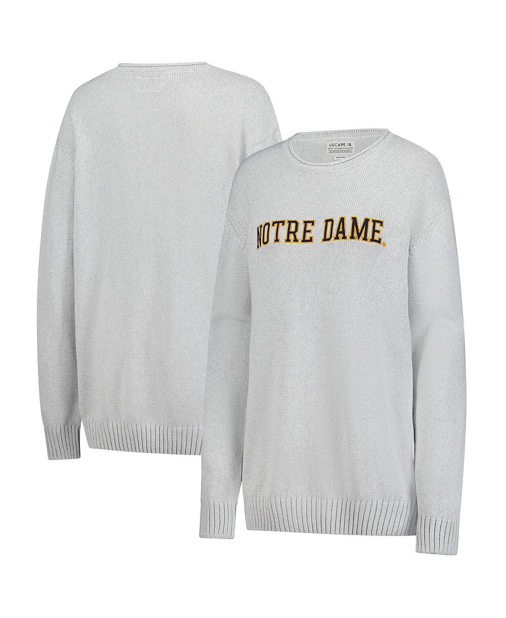 Мужской и женский свитер Uscape Apparel Ash Notre Dame Fighting Irish Embroidered Applique