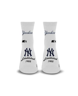 Starter Men's and Women's White New York Yankees Established Stencil Quarter Socks