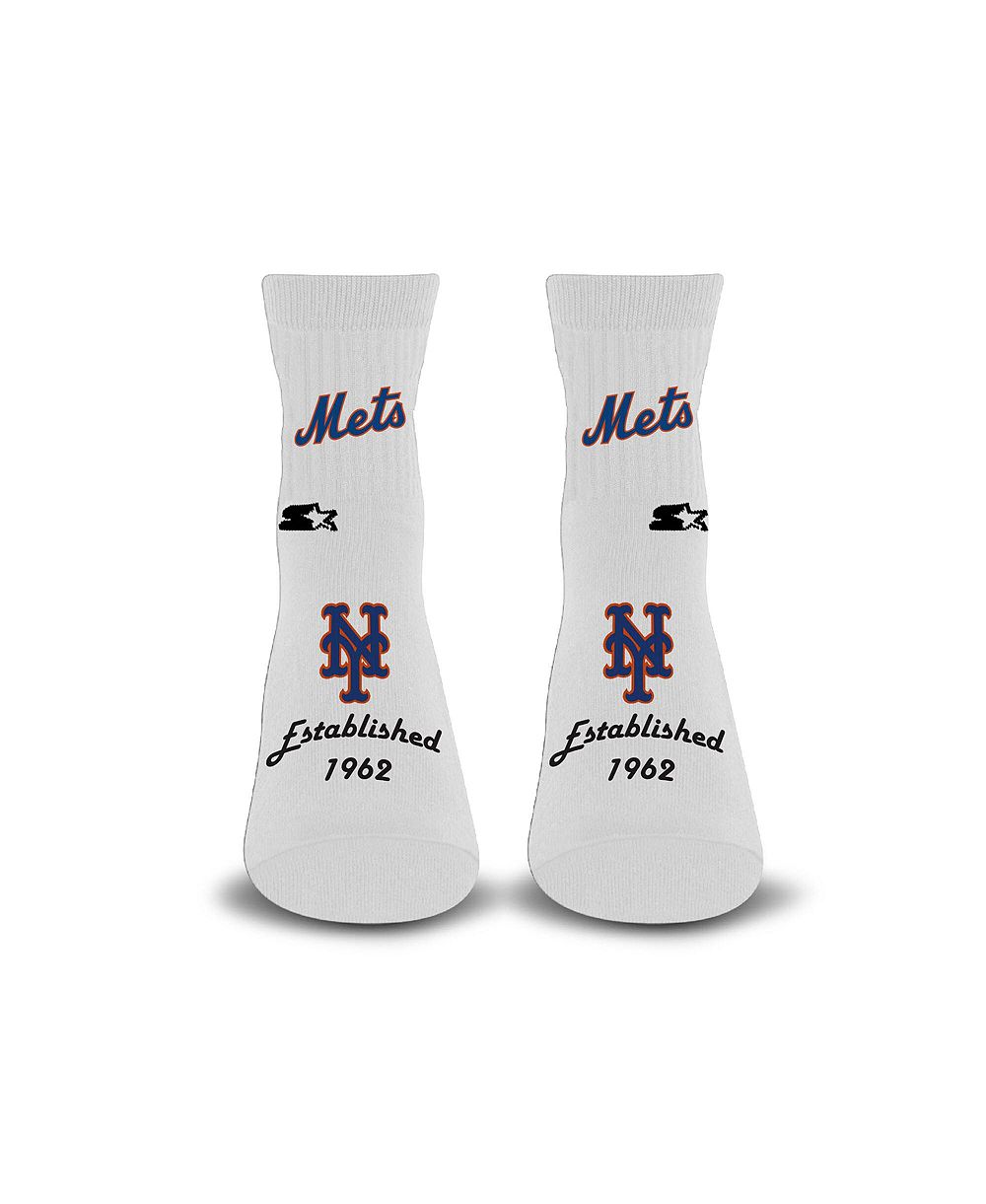Носки Starter White New York Mets Established Stencil Quarter для мужчин и женщин
