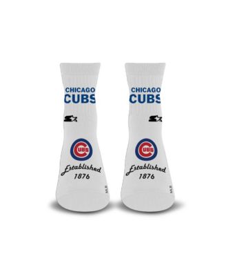 Мужские и женские носки Starter White Chicago Cubs Established Stencil Quarter