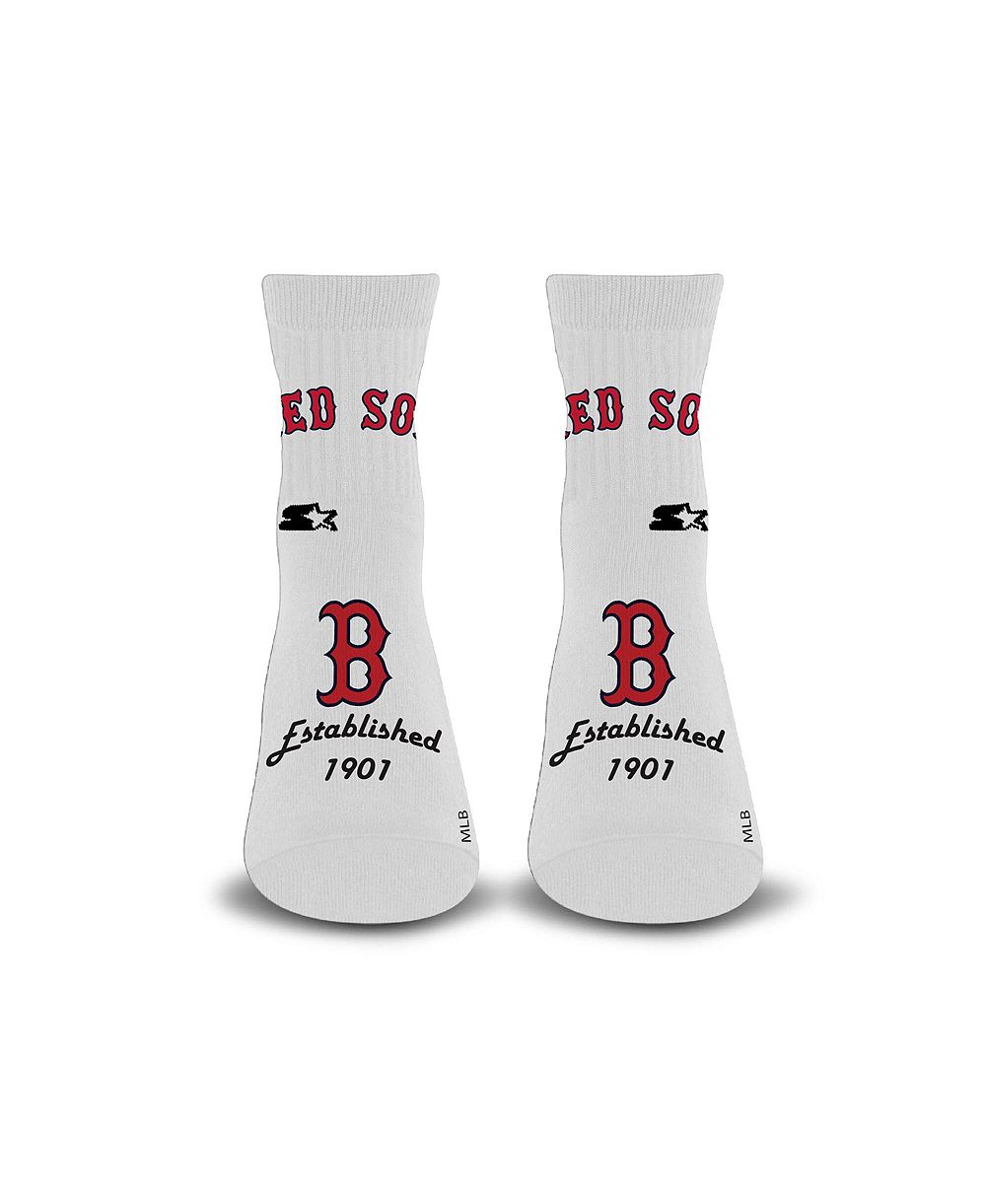 Starter Men's and Women's White Boston Red Sox Established Stencil Quarter Socks