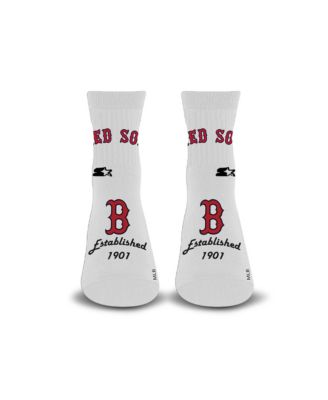 Starter Men's and Women's White Boston Red Sox Established Stencil Quarter Socks