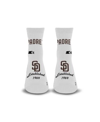 Starter Men's and Women's White San Diego Padres Established Stencil Quarter Socks