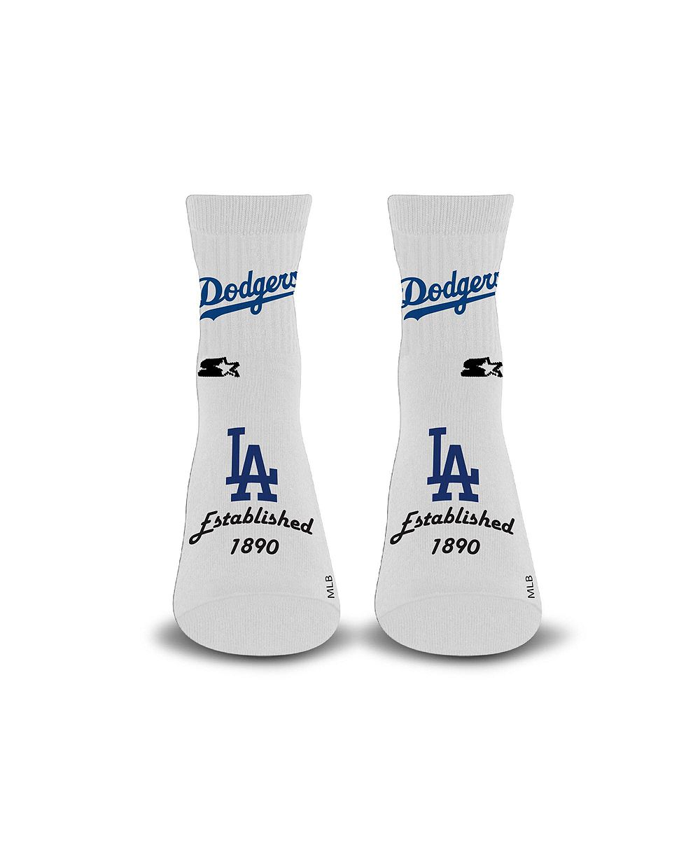 Носки Starter Men's and Women's White Los Angeles Dodgers Established Stencil Quarter