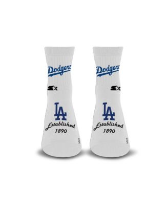 Starter Men's and Women's White Los Angeles Dodgers Established Stencil Quarter Socks