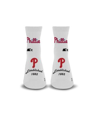 Мужские и женские носки Starter White Philadelphia Phillies Established Stencil Quarter