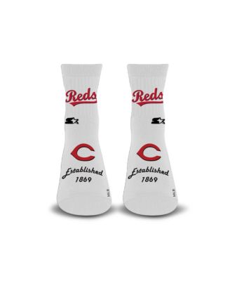 Starter Men's and Women's White Cincinnati Reds Established Stencil Quarter Socks
