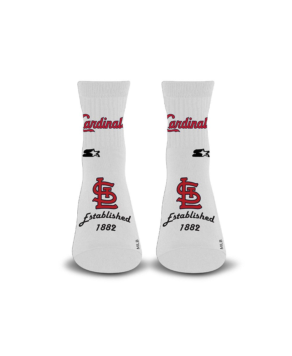 Starter Men's and Women's White St. Louis Cardinals Established Stencil Quarter Socks