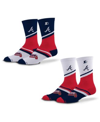 Мужские и женские носки Starter Atlanta Braves Old School Crew Socks Set 2-Pack