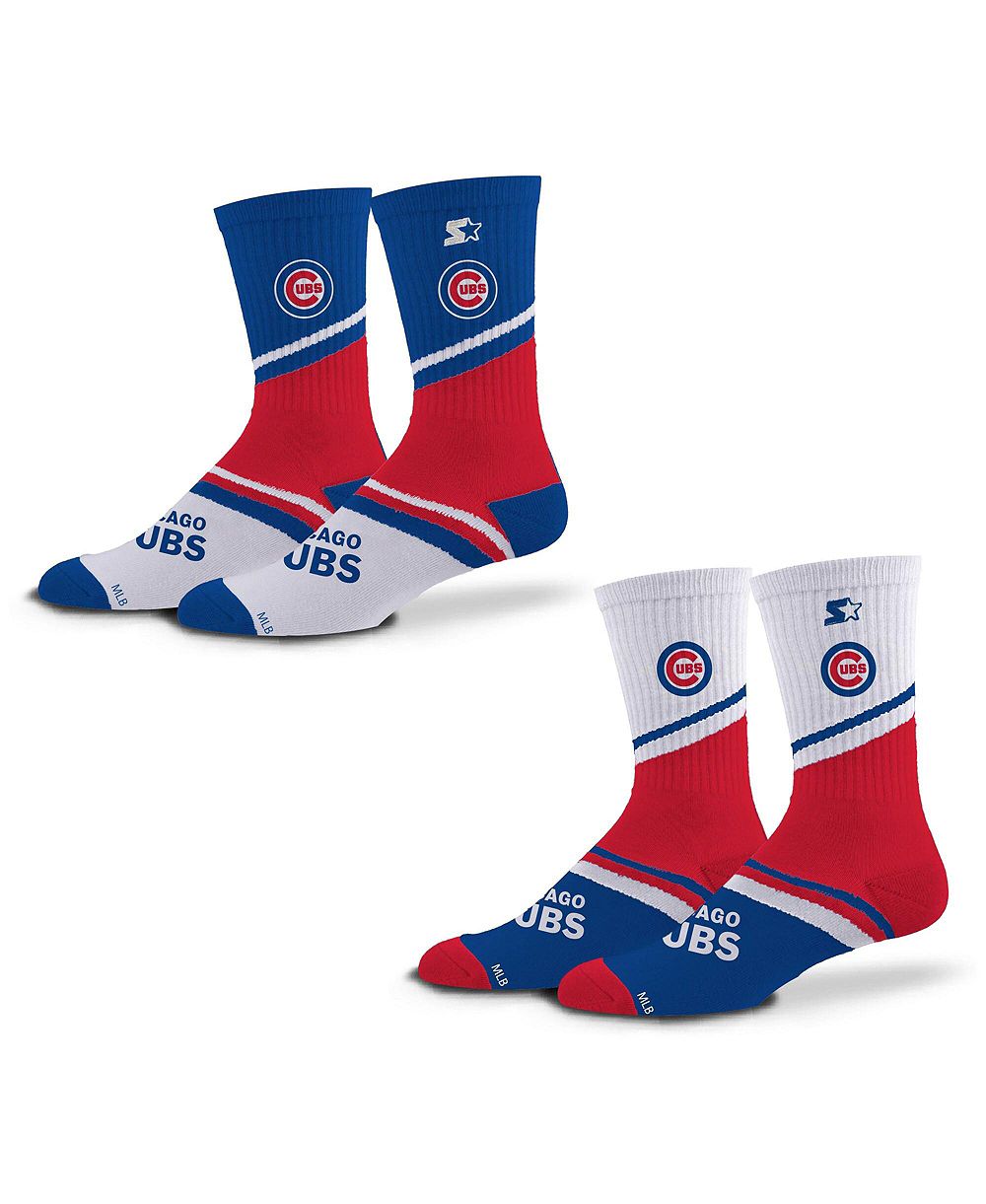 Мужские и женские носки Starter 2-Pack Royal/Red Chicago Cubs Old School Crew Set