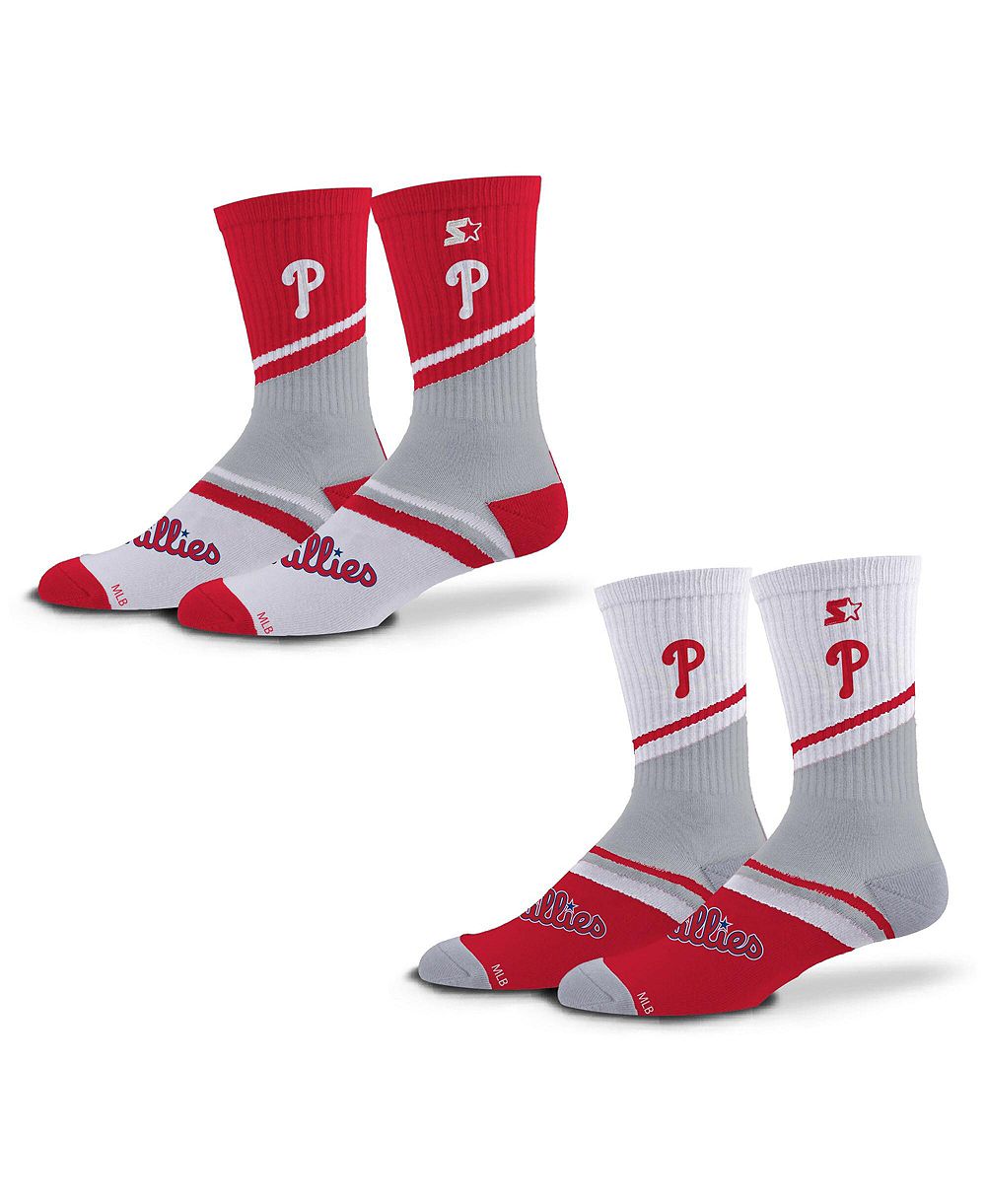 Starter Men's and Women's 2-Pack Red/White Philadelphia Phillies Old School Crew Socks Set