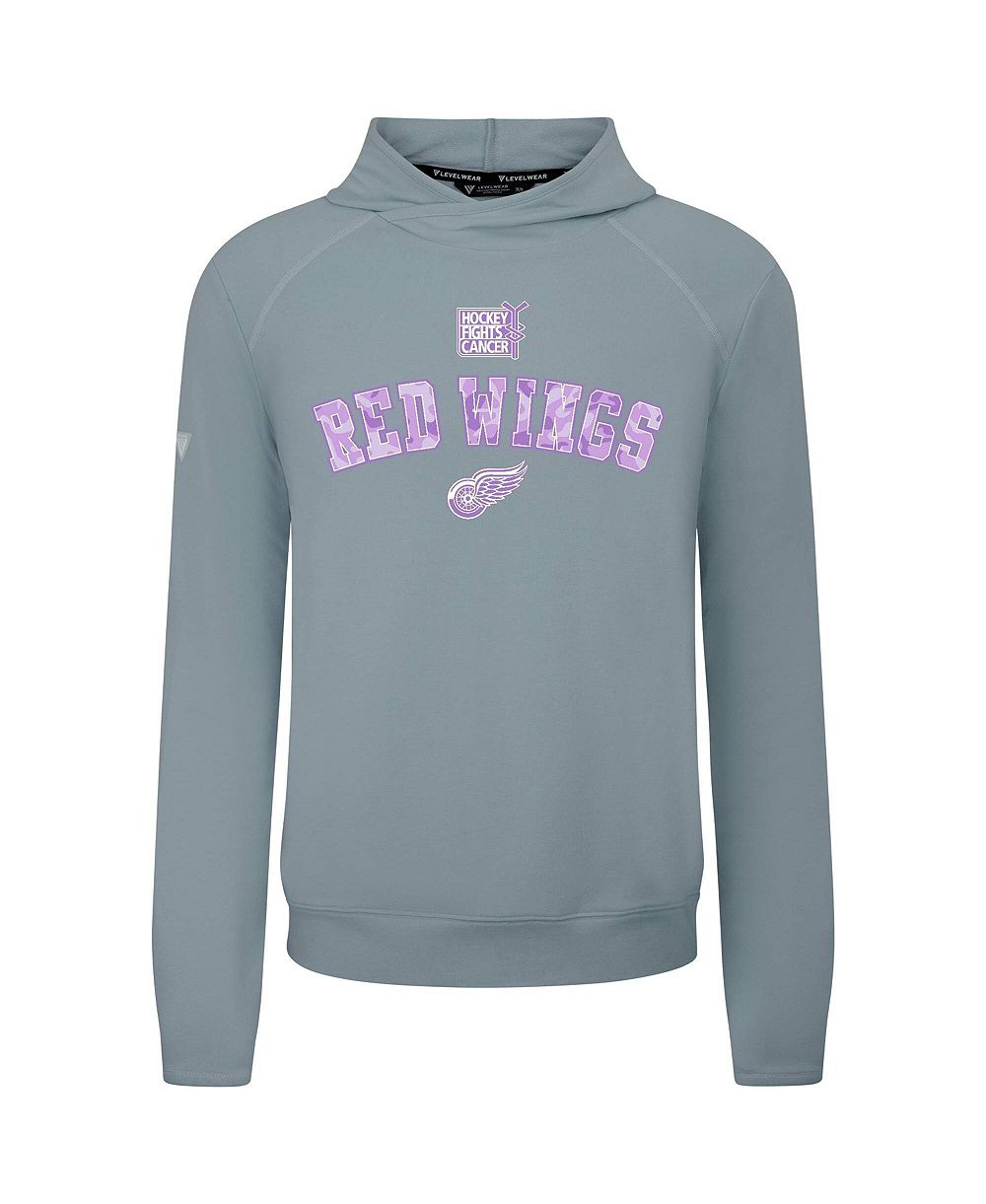 Мужское худи LevelWear Gray Detroit Red Wings Hockey Fights Cancer Tri-Blend