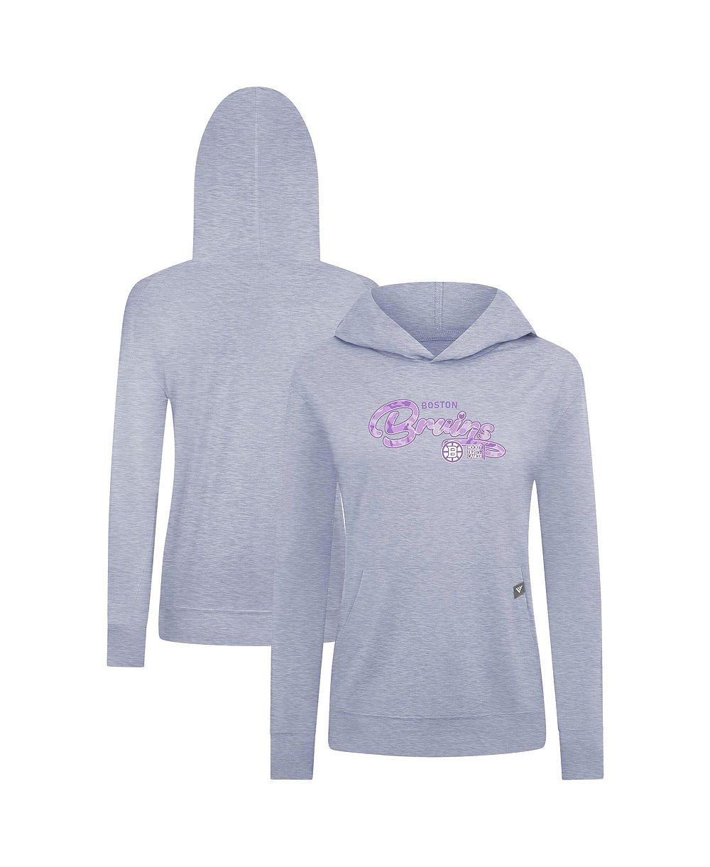 LevelWear Женская толстовка с капюшоном Heather Gray Boston Bruins Fights Cancer Relay
