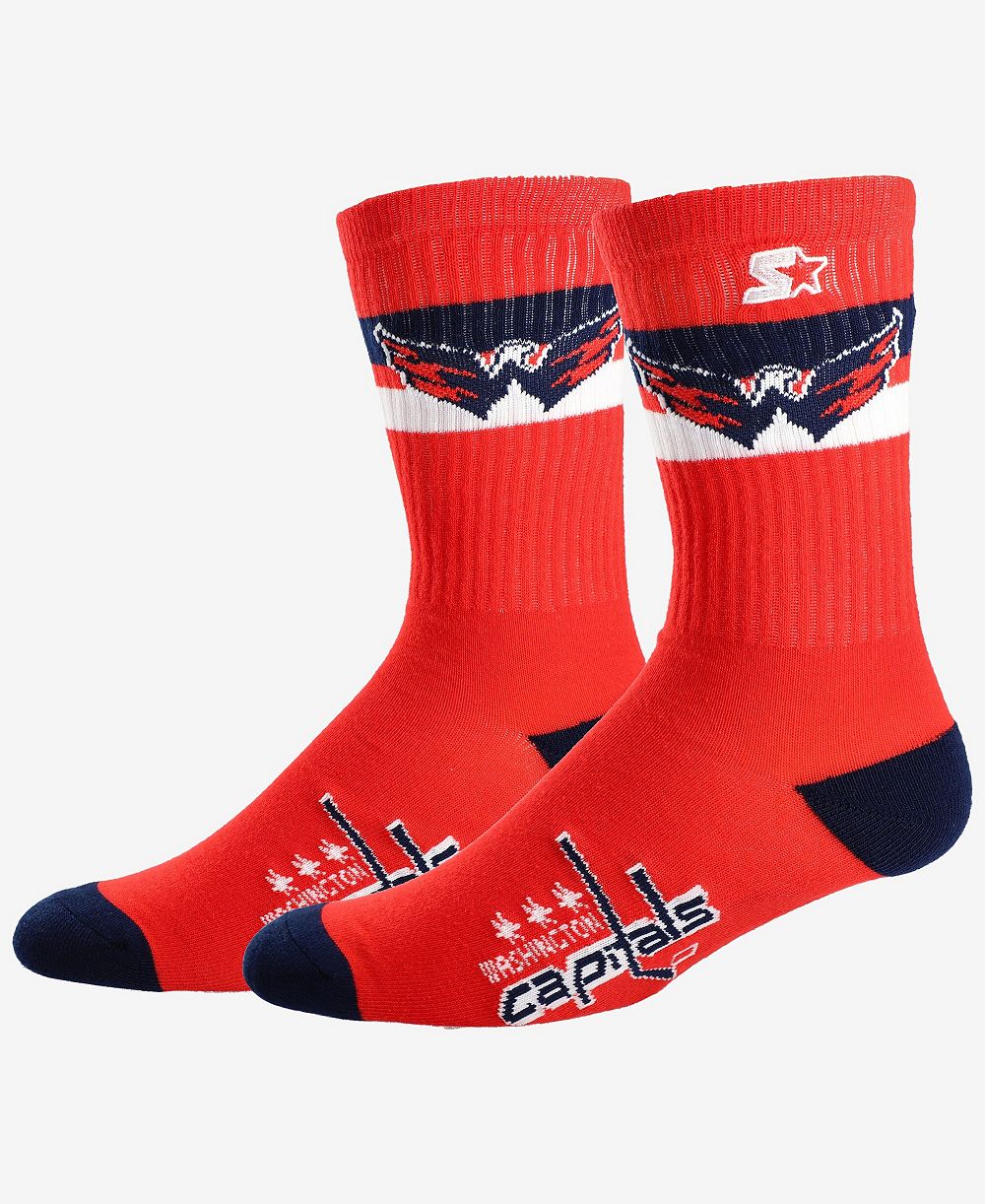 Starter Men's and Women's Washington Capitals Team Color Two-Stripe Crew Socks