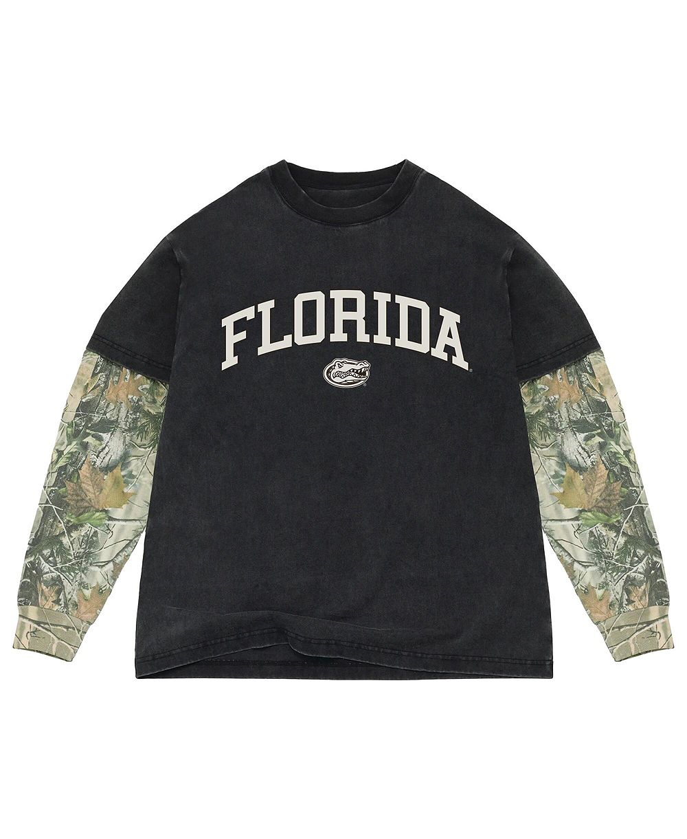 Мужская футболка Uscape Apparel Black/Camo Florida Gators Back Bay Heavyweight Long Sleeve