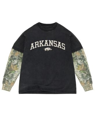Uscape Apparel Men's Black/Camo Arkansas Razorbacks Back Bay Twofer Heavyweight Long Sleeve T-Shirt