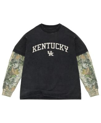 Uscape Apparel Men's Black/Camo Kentucky Wildcats Back Bay Twofer Heavyweight Long Sleeve T-Shirt