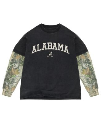 Uscape Apparel Men's Black/Camo Alabama Crimson Tide Back Bay Twofer Heavyweight Long Sleeve T-Shirt