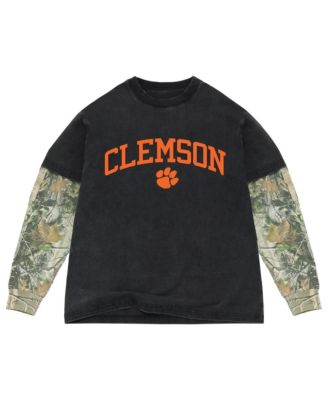 Uscape Apparel Men's Black/Camo Clemson Tigers Back Bay Twofer Heavyweight Long Sleeve T-Shirt