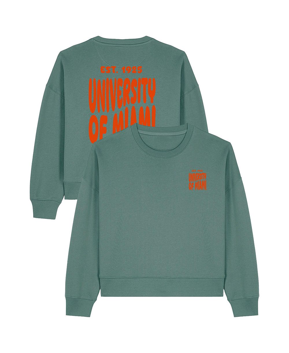 Женское свитшот Uscape Apparel зеленого цвета Miami Hurricanes Cloud