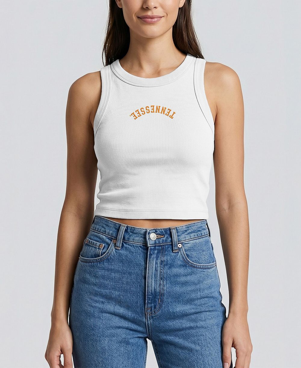 Женский укороченный топ Uscape Apparel White Tennessee Volunteers с вышивкой