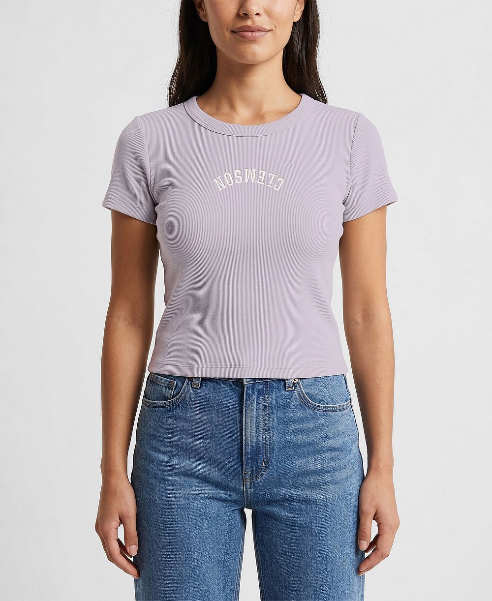 Uscape Apparel Женская укороченная футболка с вышивкой Clemson Tigers