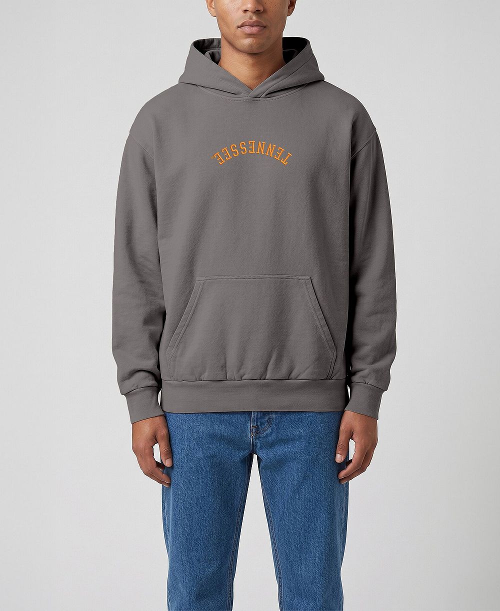 Мужское худи Uscape Apparel Tennessee Volunteers Upside Down Embroidered Vintage Heavyweight Dark Grey