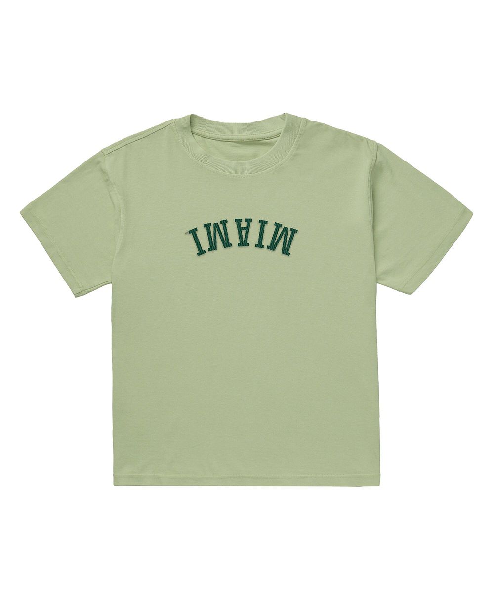 Uscape Apparel Men's Green Miami Hurricanes Upside Down Embroidered Vintage Heavyweight T-Shirt