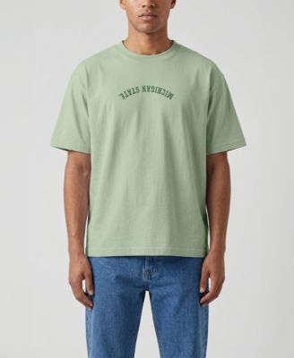 Uscape Apparel Men's Green Michigan State Spartans Upside Down Embroidered Vintage Heavyweight T-Shirt