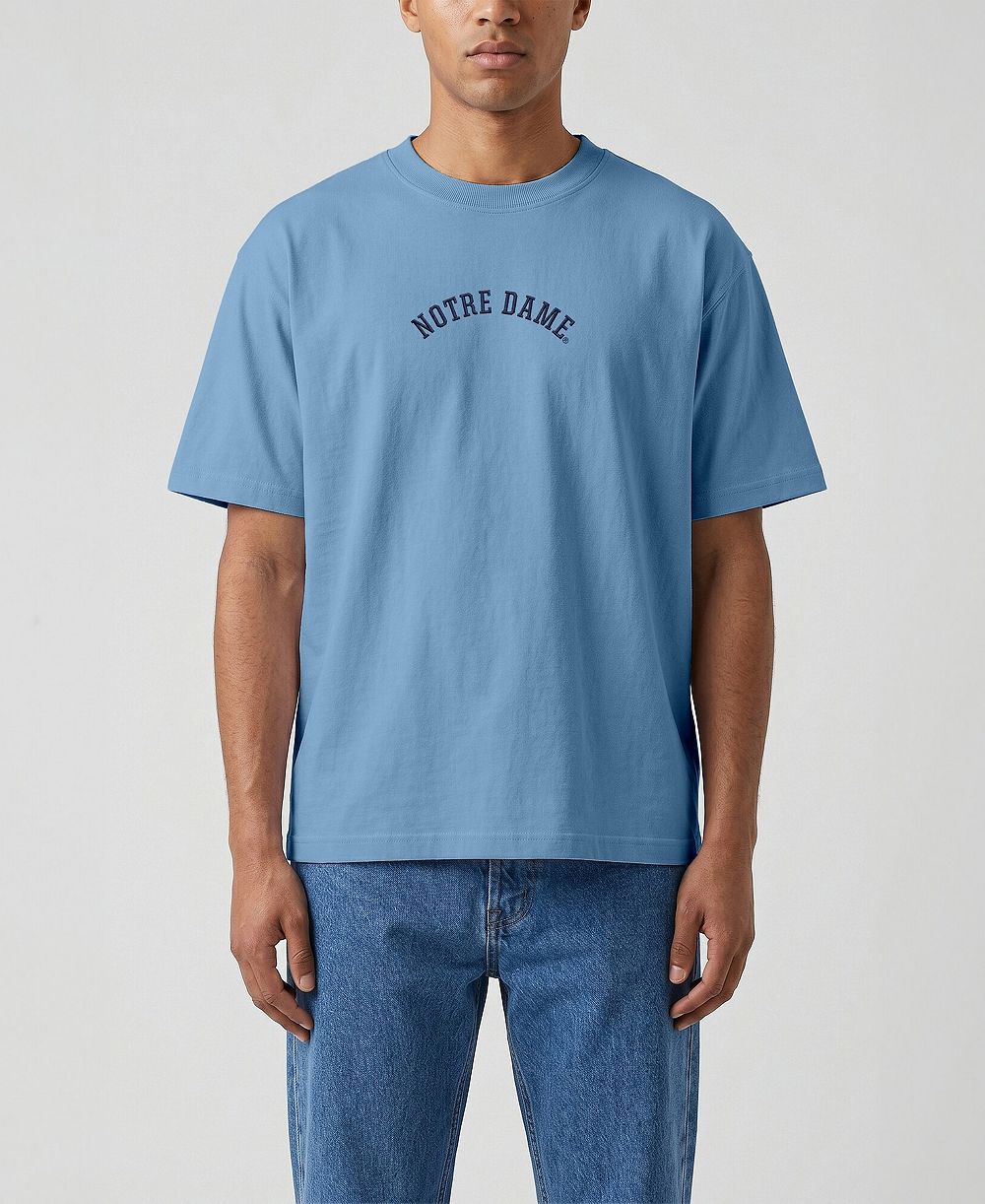Мужская футболка Uscape Apparel Notre Dame Fighting Irish Light Blue Vintage Heavyweight