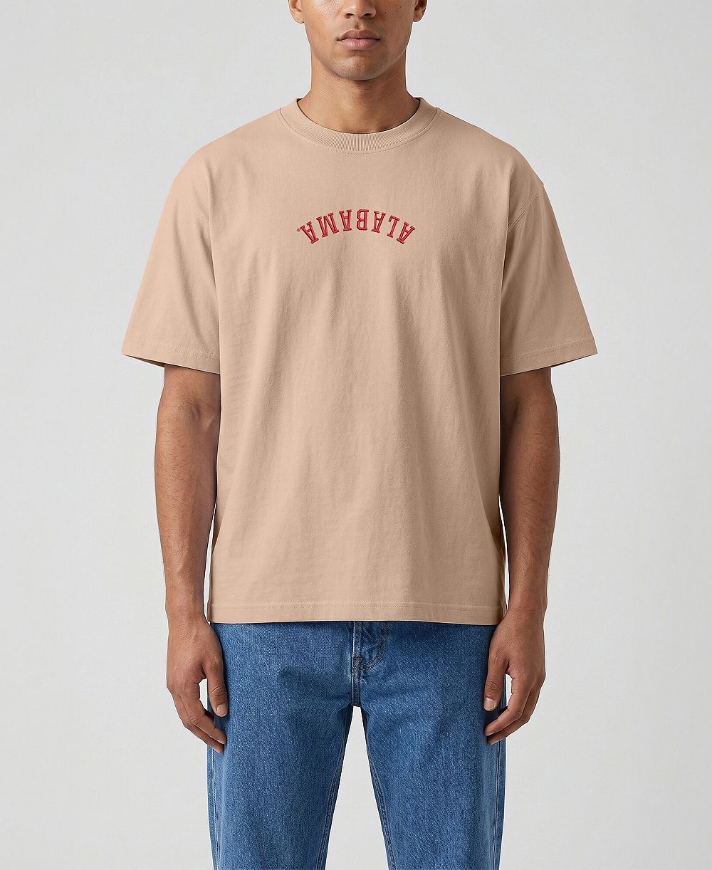 Мужская футболка Uscape Apparel песочного цвета с вышивкой Alabama Crimson Tide Vintage Heavyweight