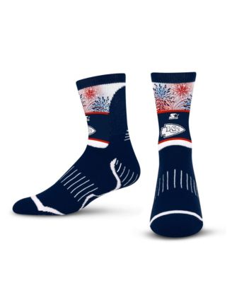 Мужская и женская носки Starter Navy Kansas City Chiefs Americana Fireworks Quarter-Length